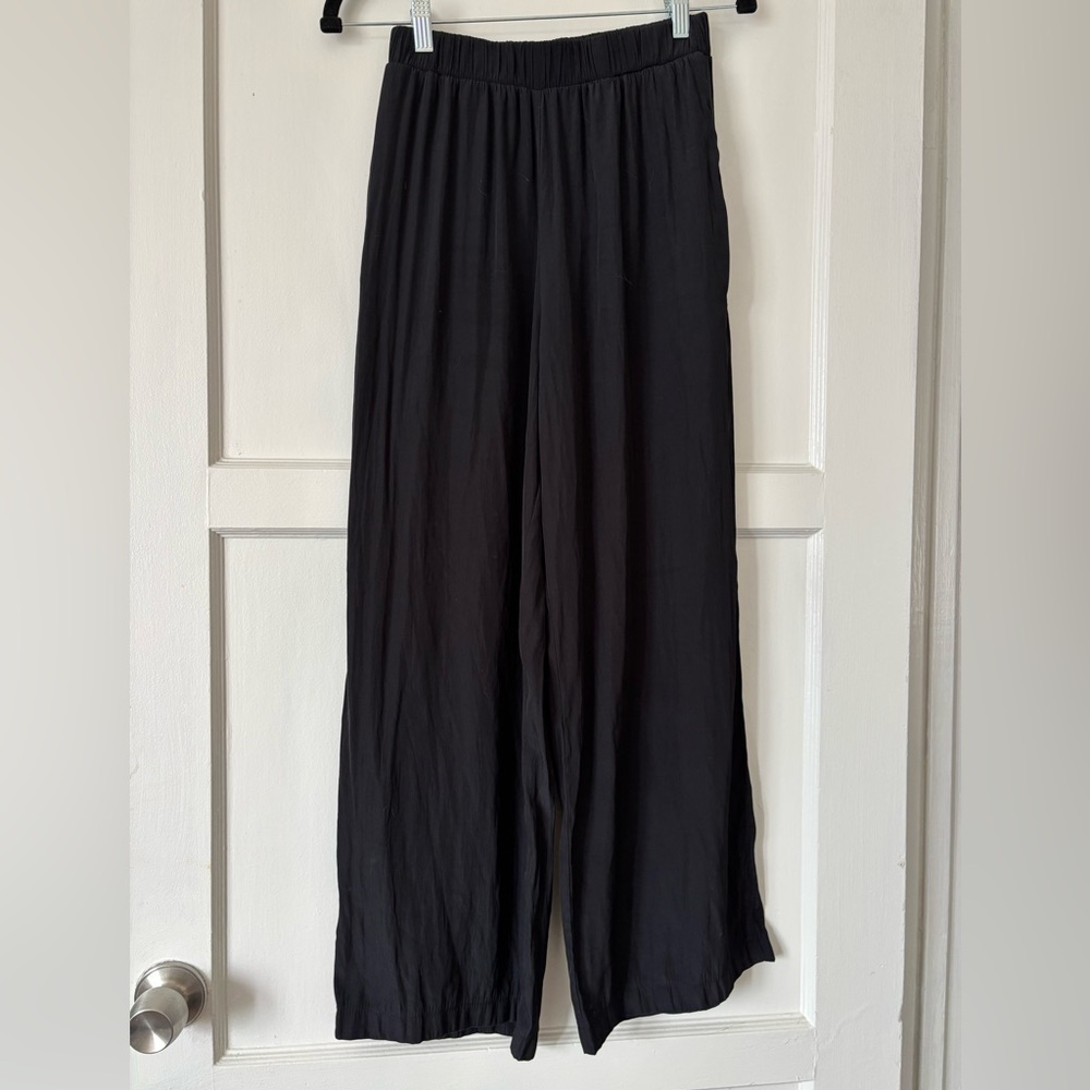 Ciao Lucia Satin Wide Leg Black Pants